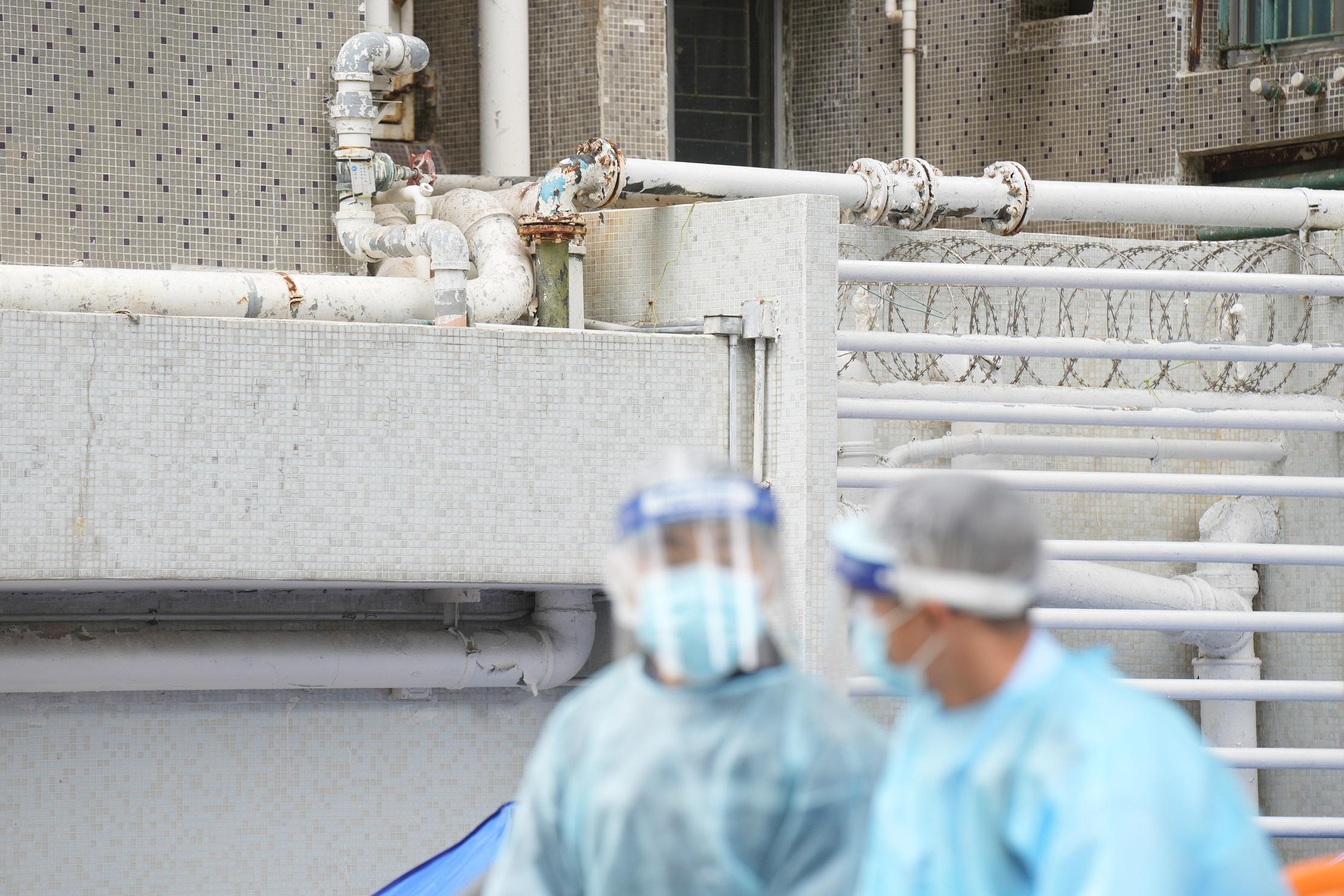 馬鞍山耀安邨耀平樓圍封檢測。(資料圖片/陳奕釗攝)