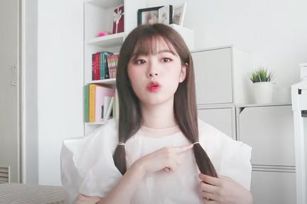 先用橡筋綁起頭髮