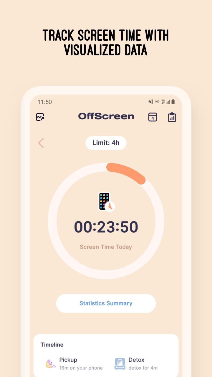 Offscreen可以限制每日屏幕使用時間。