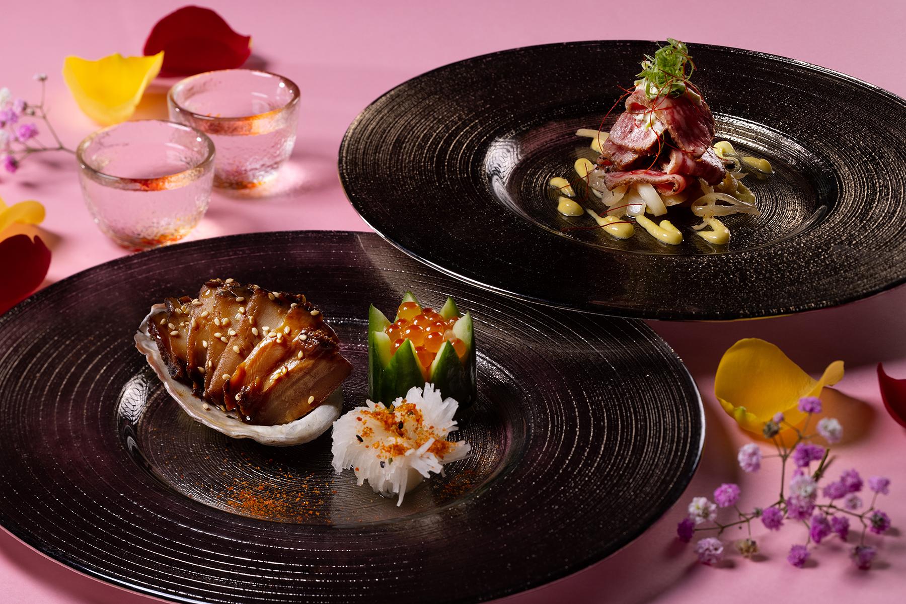 七道菜情人節精選套餐。