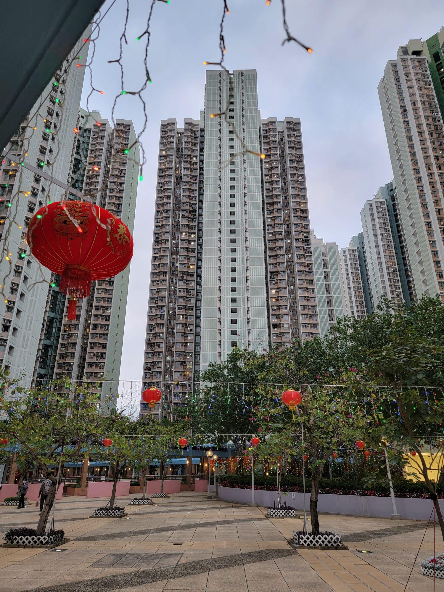 天水圍天盛苑盛賢閣圍封檢測。(莊振邦攝)