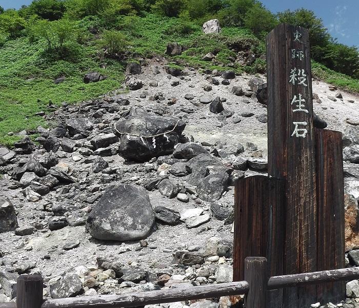 相傳是為封印九尾狐的殺生石。(網上圖片)