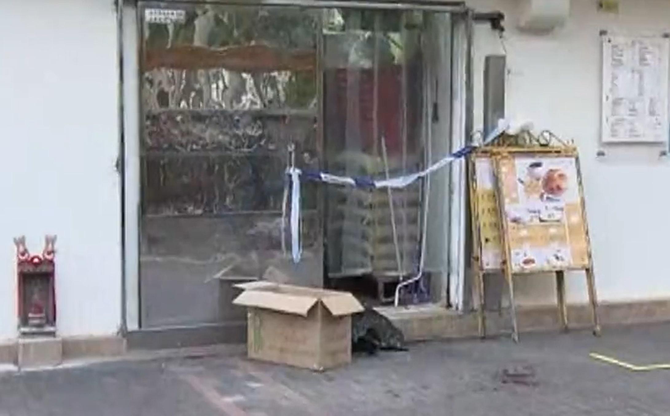 男子報稱被斬傷的案發現場。(新聞截圖)