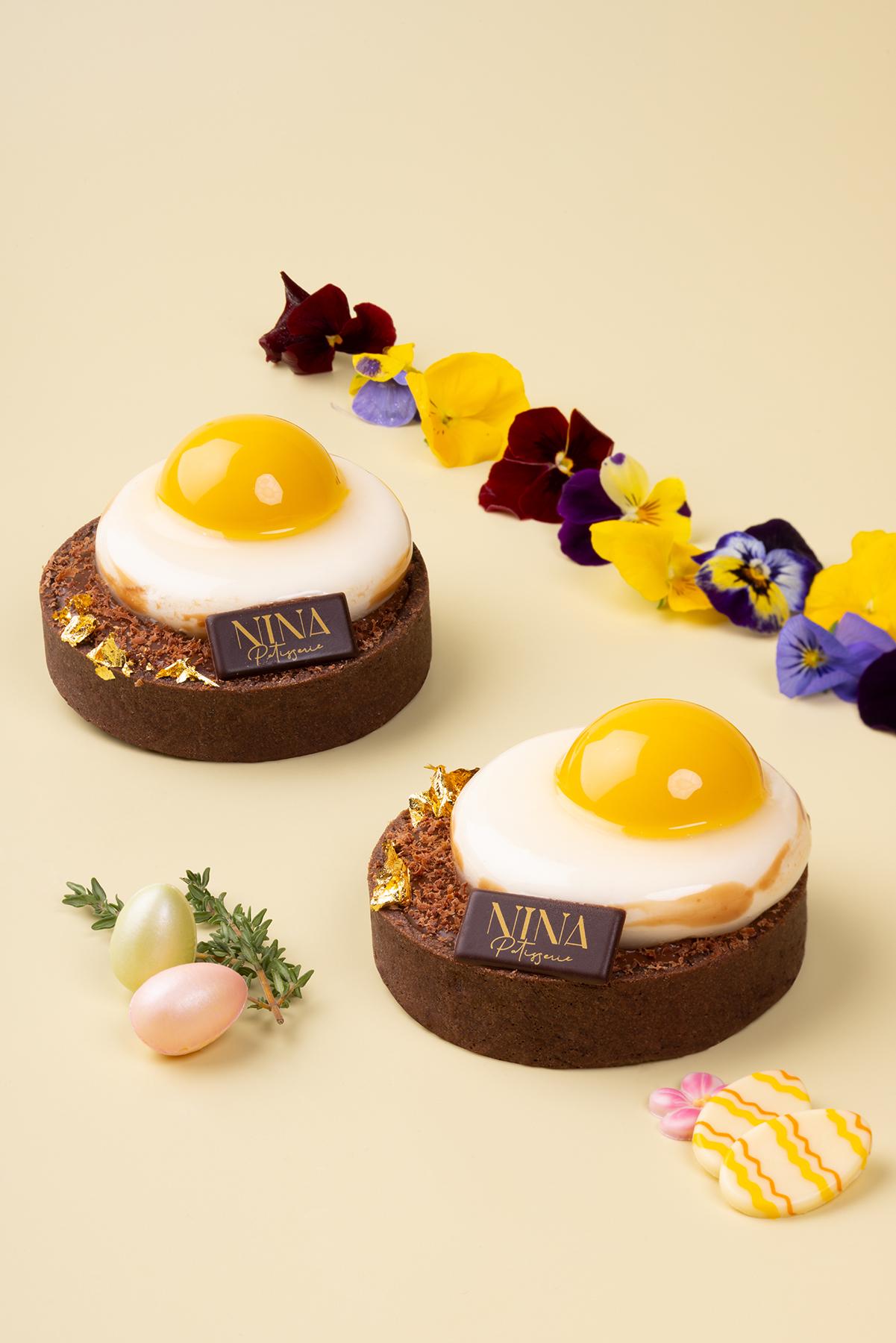 趣怪煎蛋朱古力撻 (芒果朱古力慕絲撻)