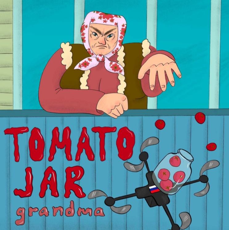 有網民為這名婦人創作圖畫以讚揚Olena的行為。(Twitter)