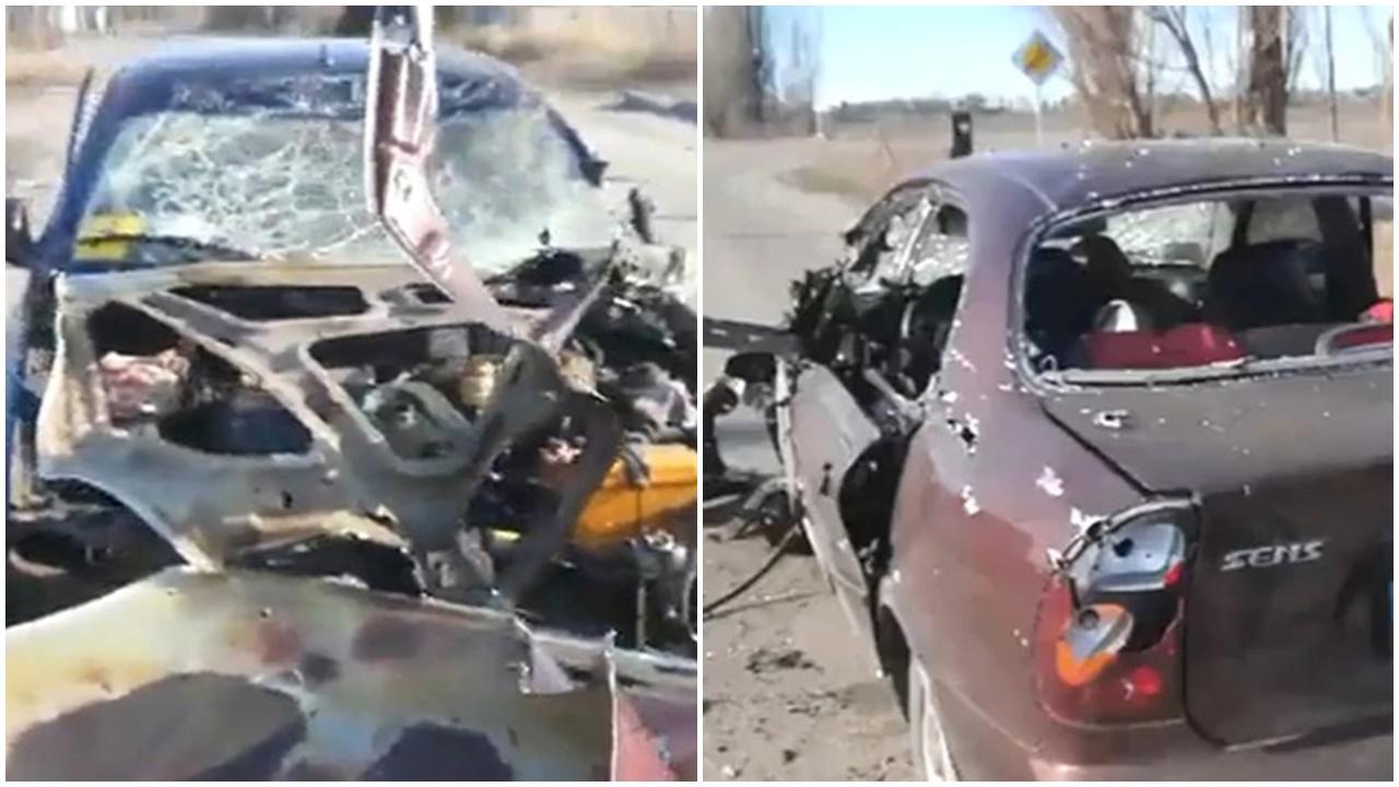 老夫婦的坐駕亦變成廢鐵。(Twitter)