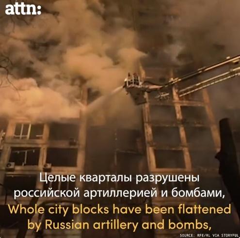 指俄軍向烏克蘭多個城市發射炮彈。(Twitter)