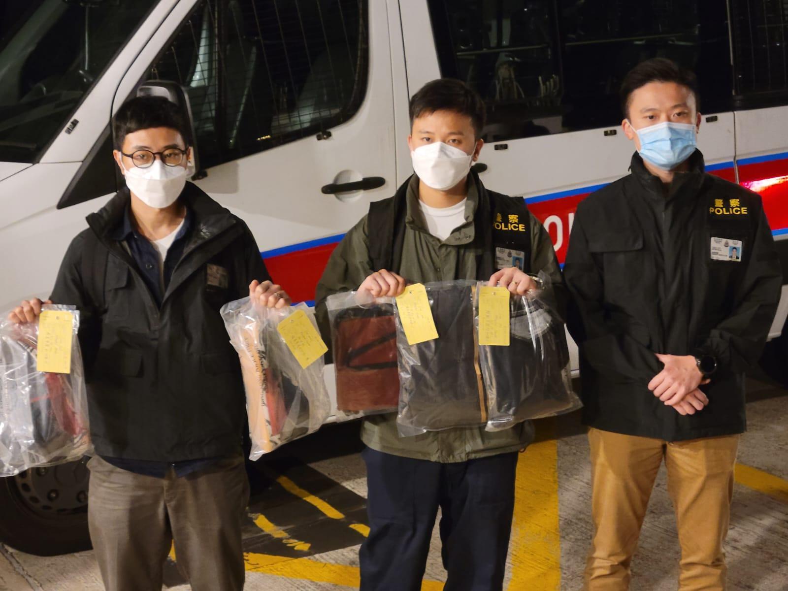 警方展示與案相關證物。(政府新聞處圖)