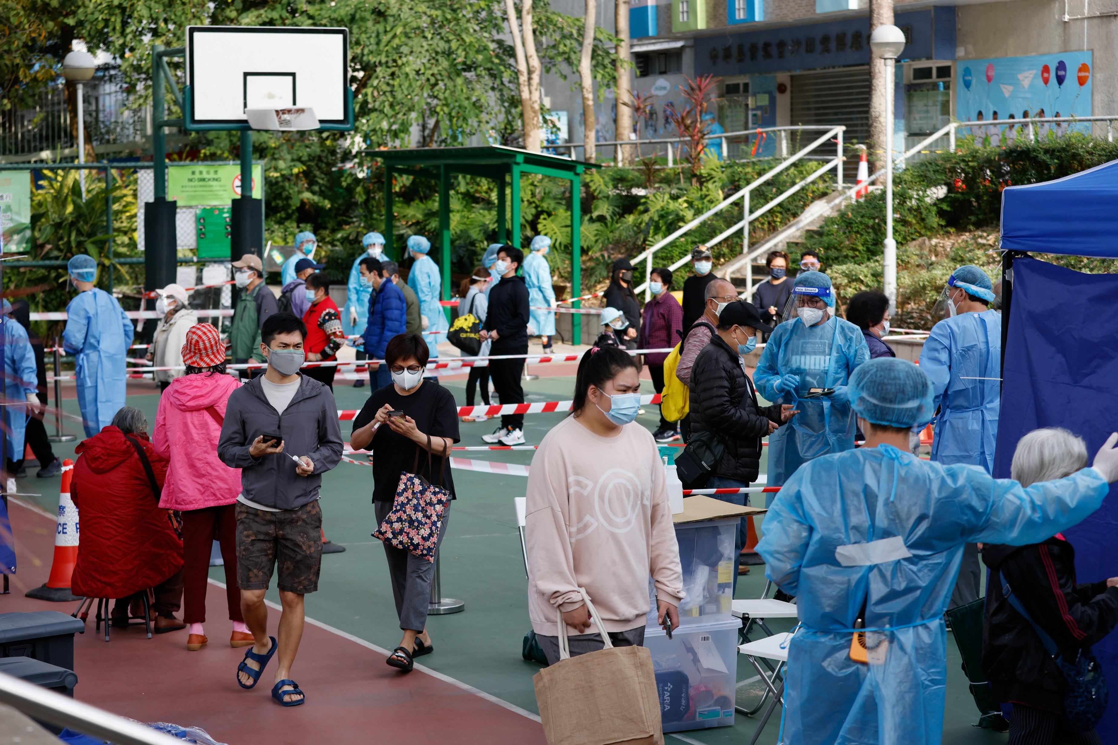 沙田博康邨博文樓圍封檢測。(資料圖片/蘇文傑攝)