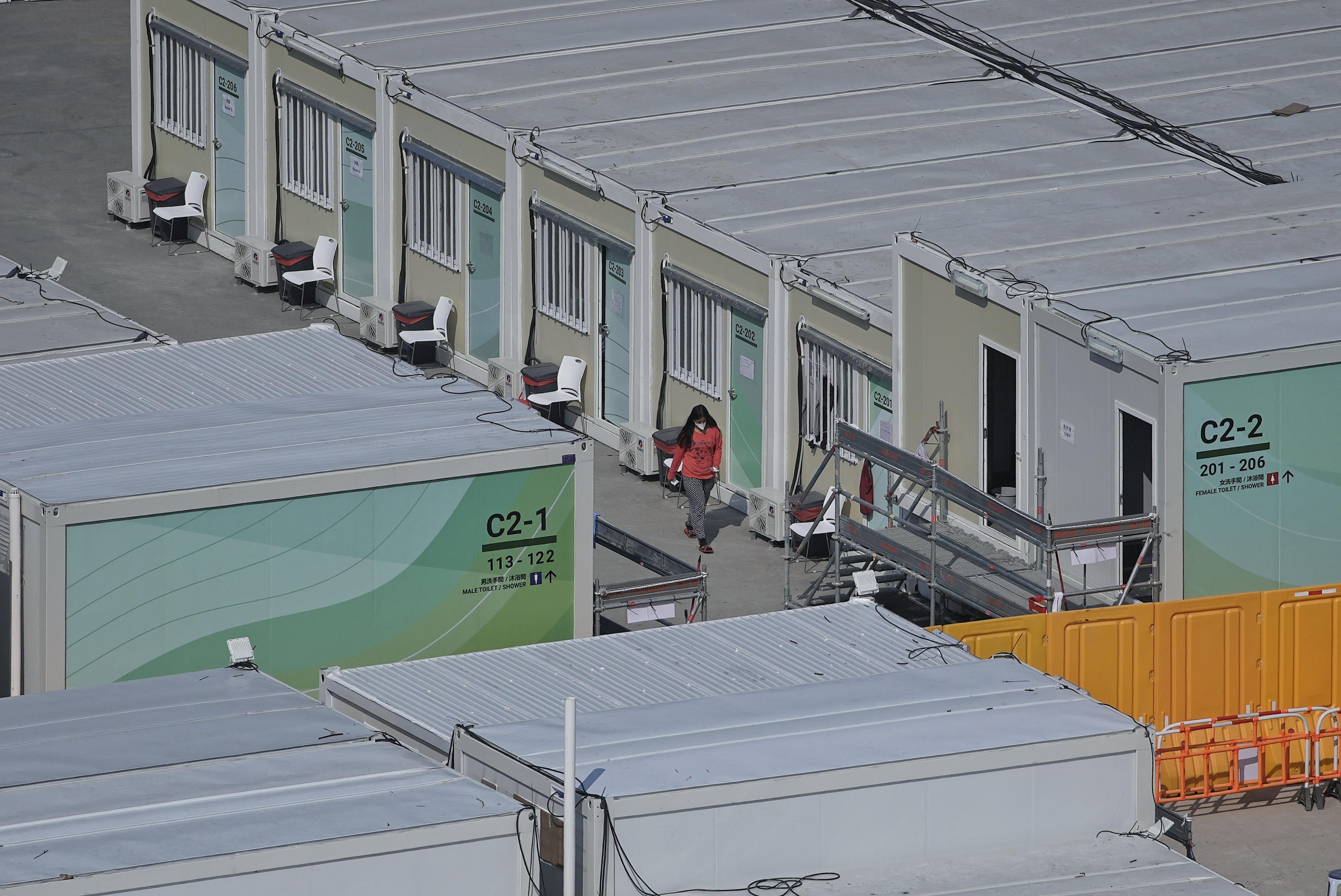 俗稱「方艙醫院」的青衣社區隔離設施。(資料圖片/夏家朗攝)