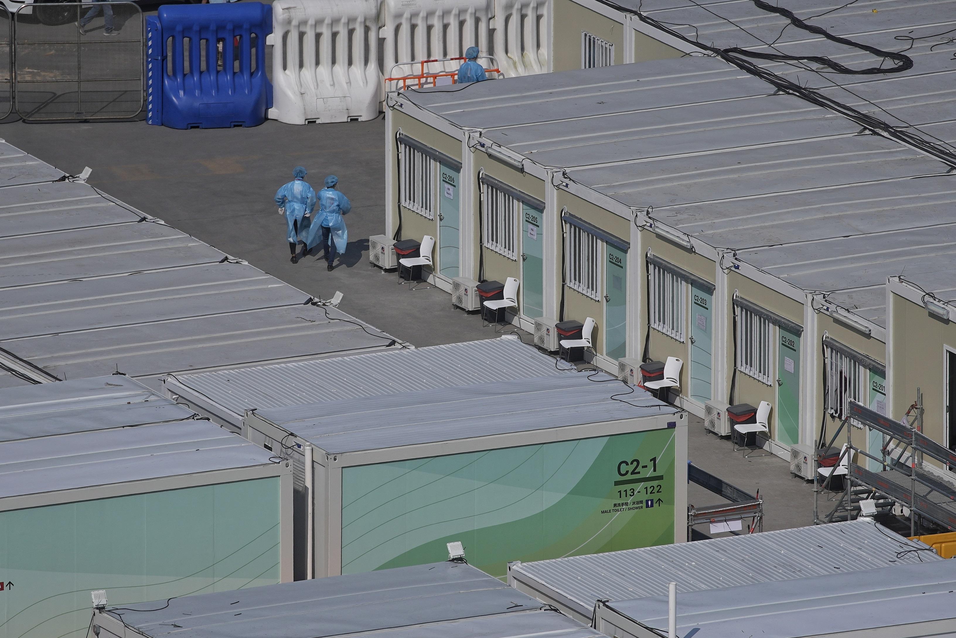 俗稱「方艙醫院」的青衣社區隔離設施。(資料圖片/夏家朗攝)