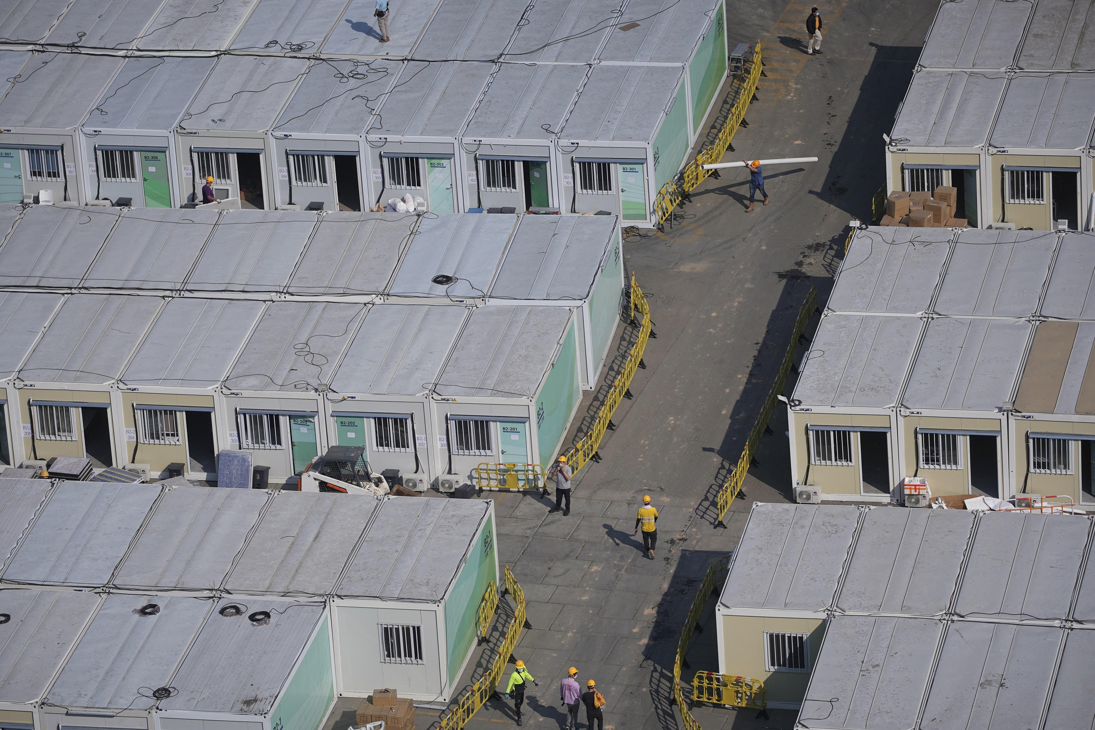 俗稱「方艙醫院」的青衣社區隔離設施。(資料圖片/夏家朗攝)