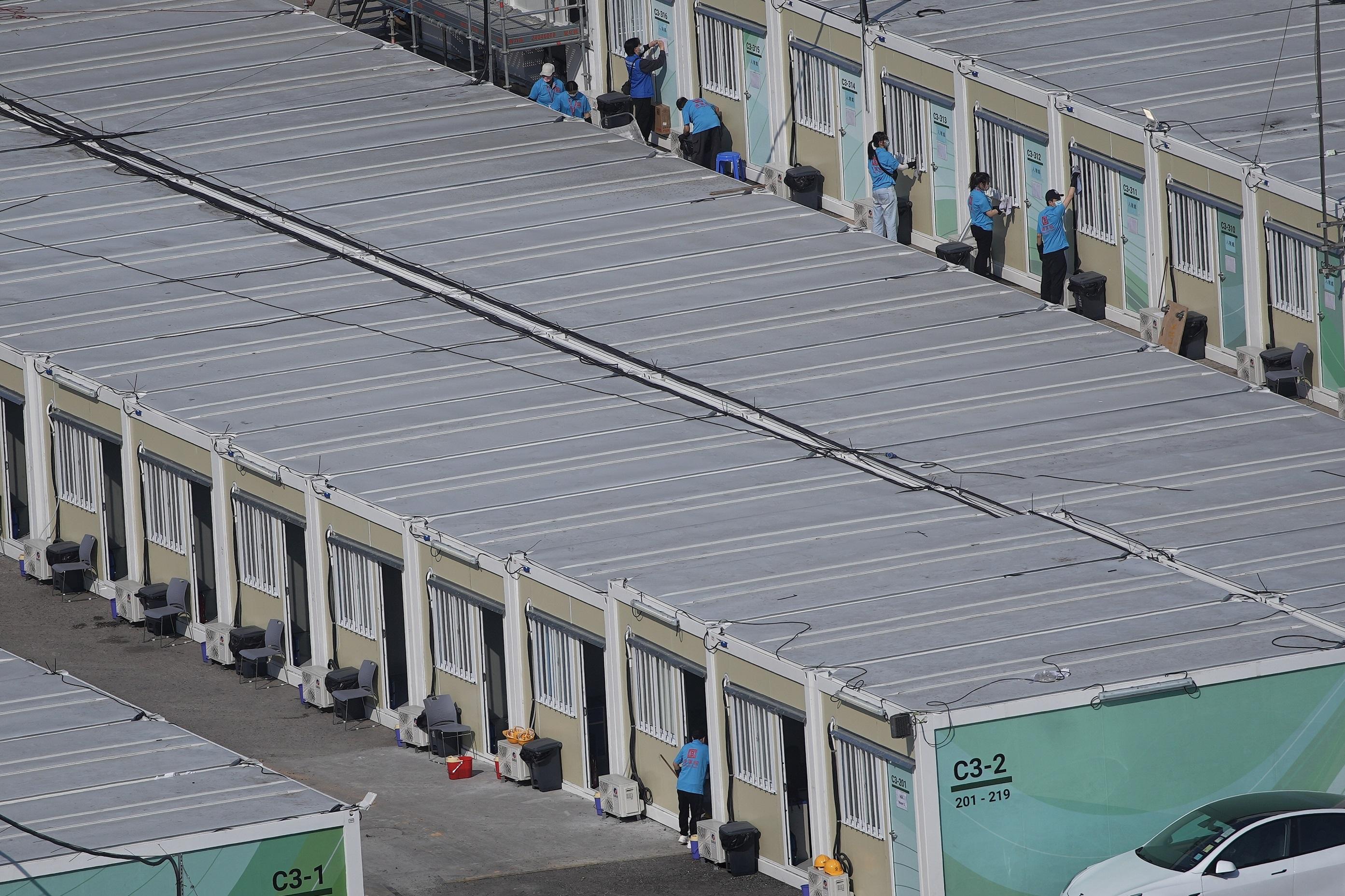 俗稱「方艙醫院」的青衣社區隔離設施。(資料圖片/夏家朗攝)