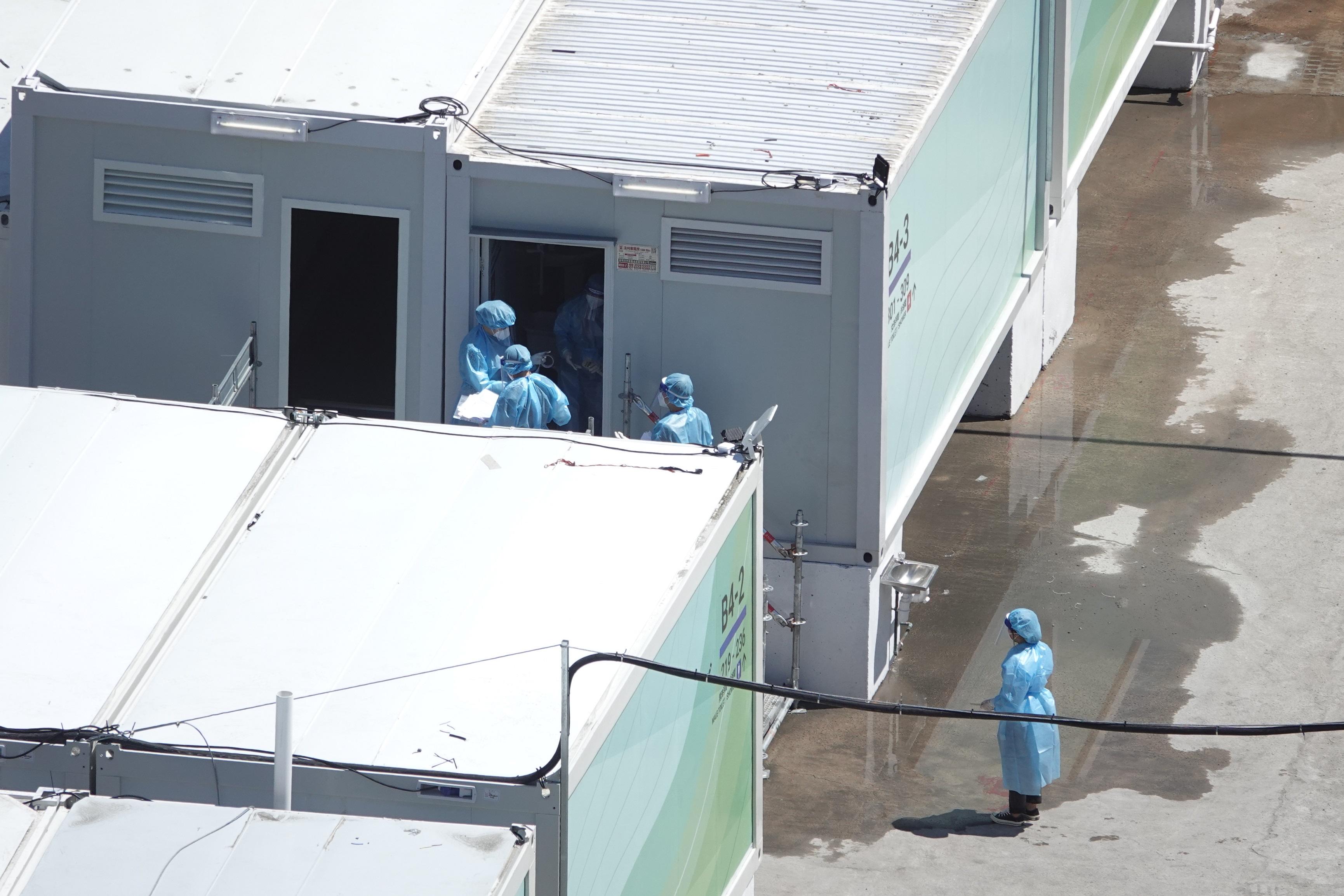 俗稱「方艙醫院」的青衣社區隔離設施。(資料圖片/陳奕釗攝)