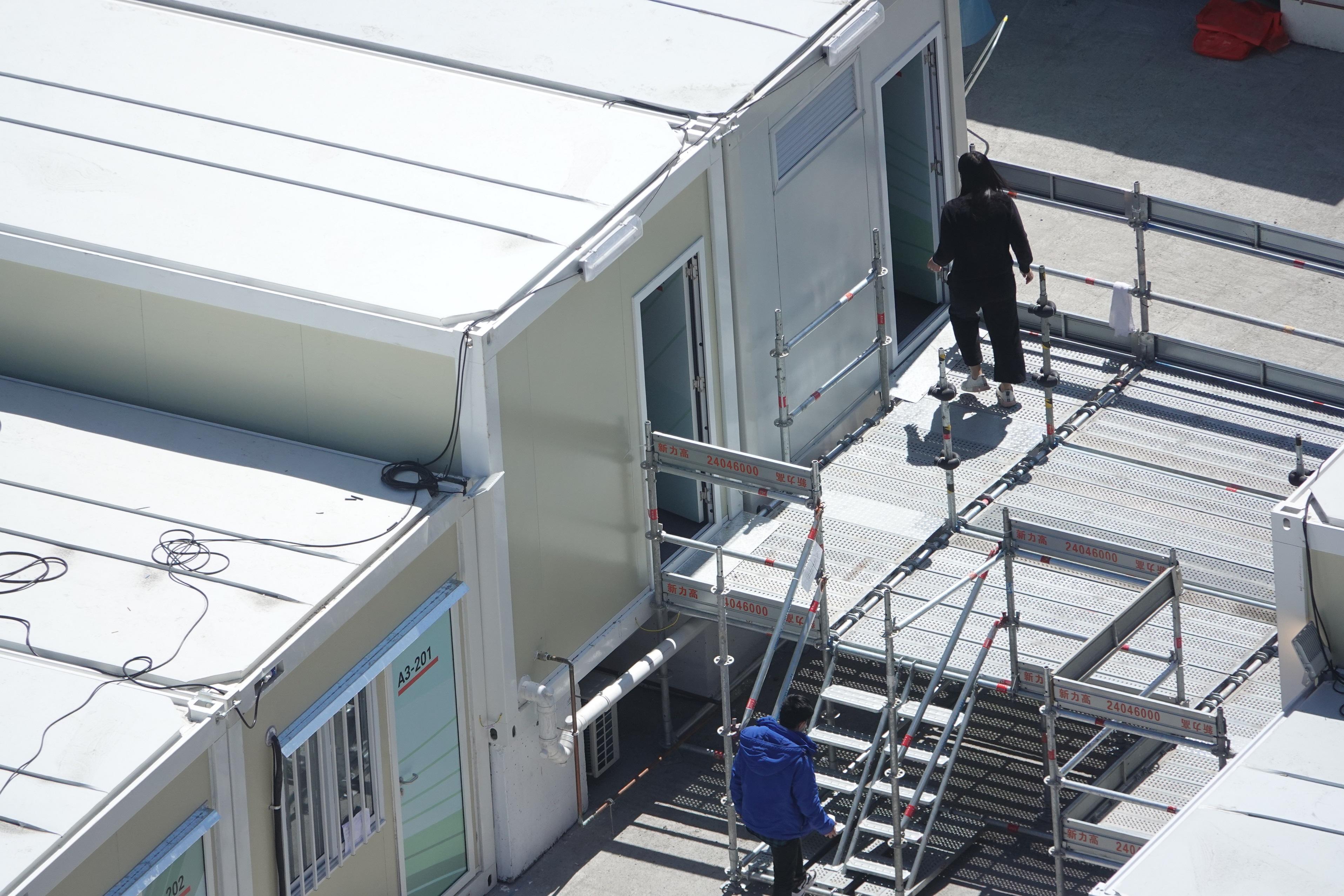 俗稱「方艙醫院」的青衣社區隔離設施。(資料圖片/陳奕釗攝)