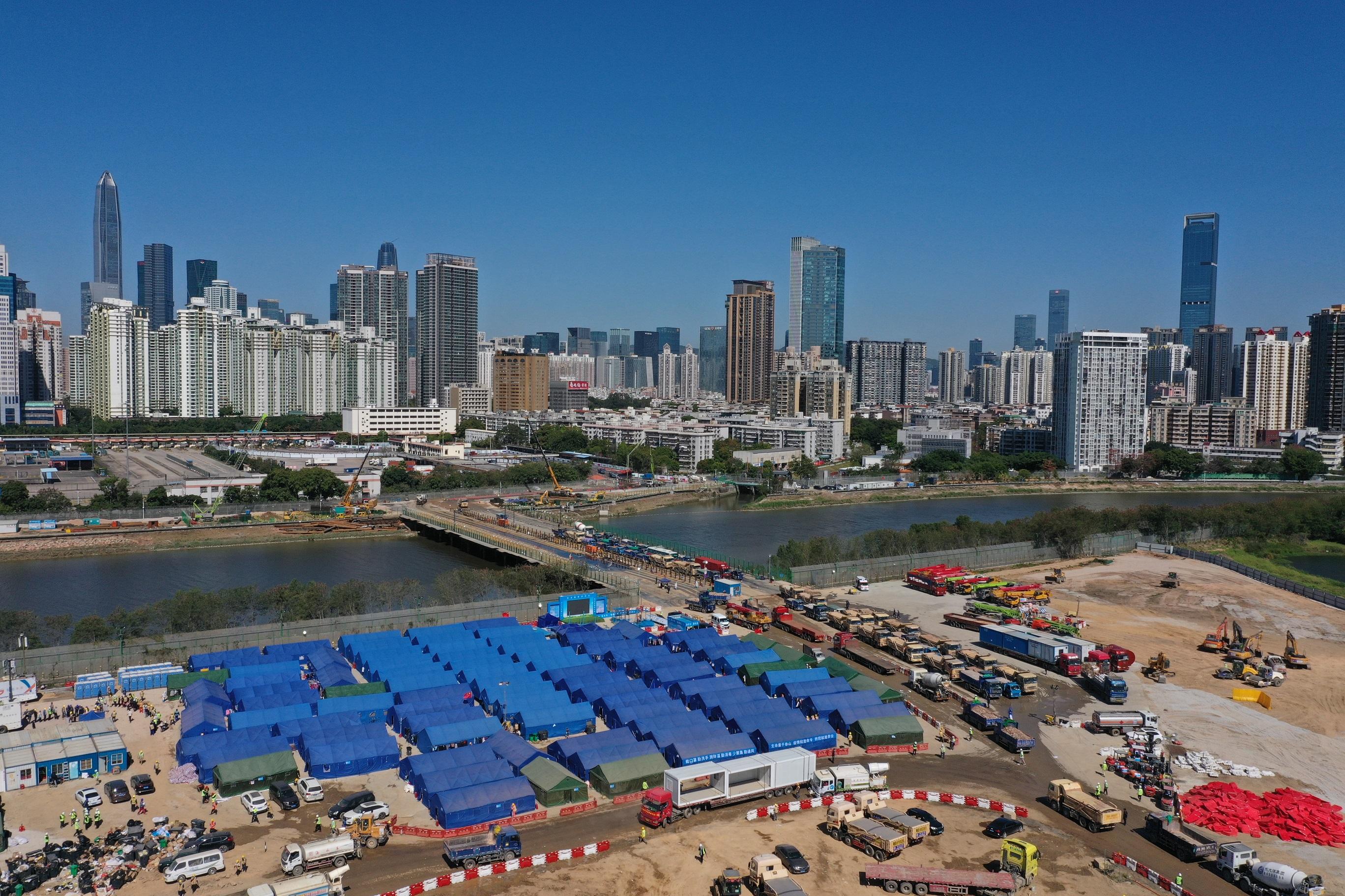 落馬洲河套區應急醫院地盤。(資料圖片/陳奕釗攝)