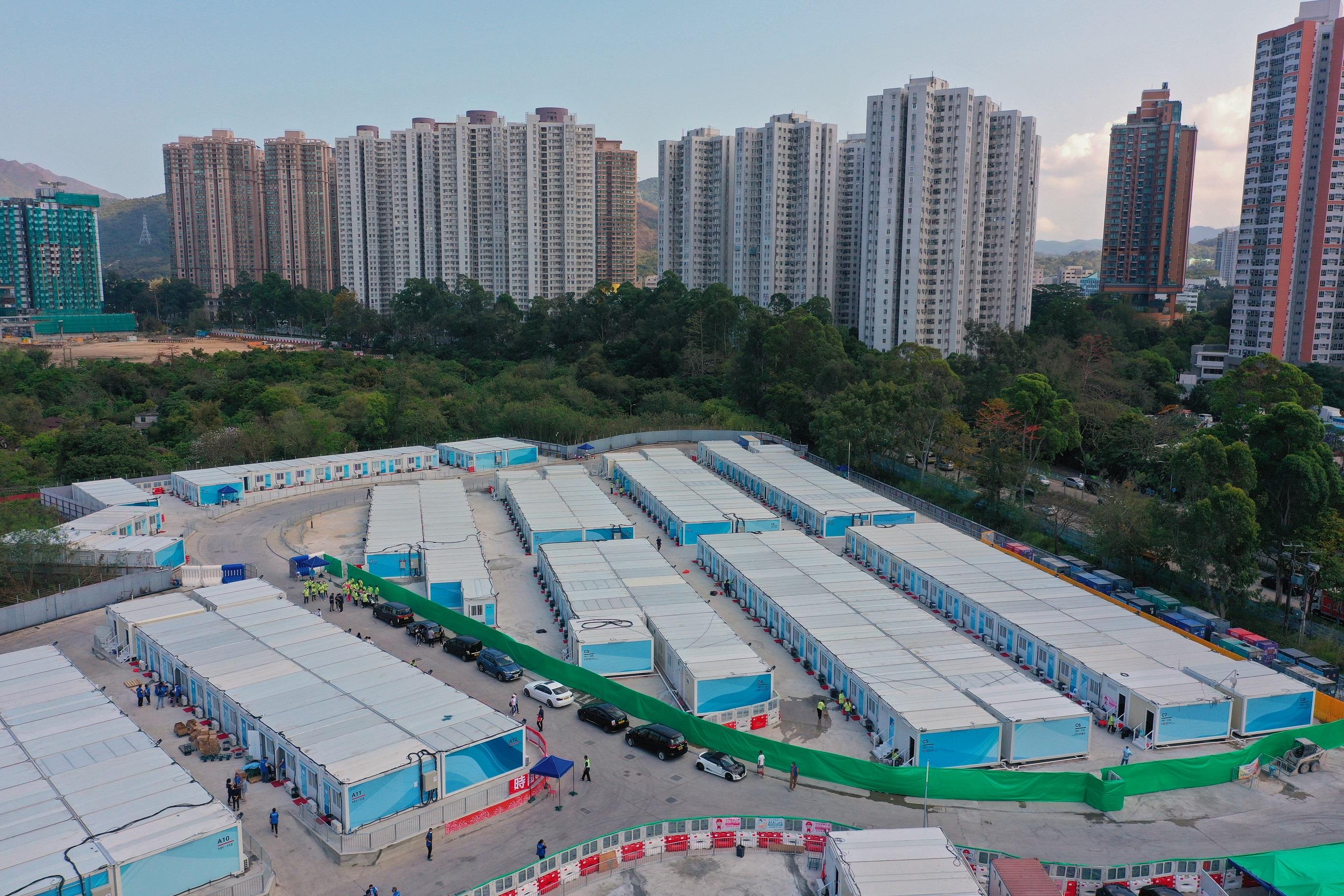 粉嶺馬適路社區隔離設施。(資料圖片/陳奕釗攝)