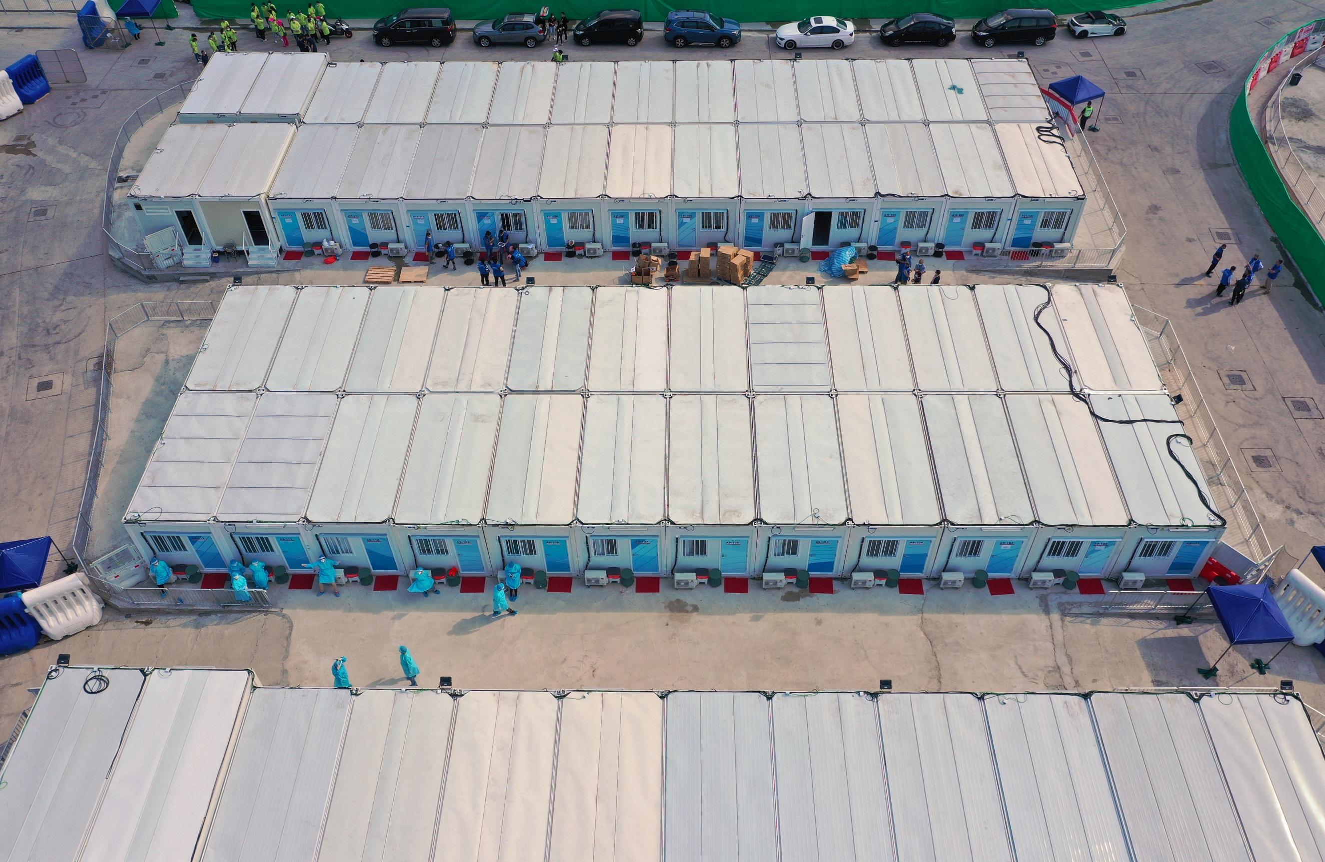 粉嶺馬適路社區隔離設施。(資料圖片/陳奕釗攝)