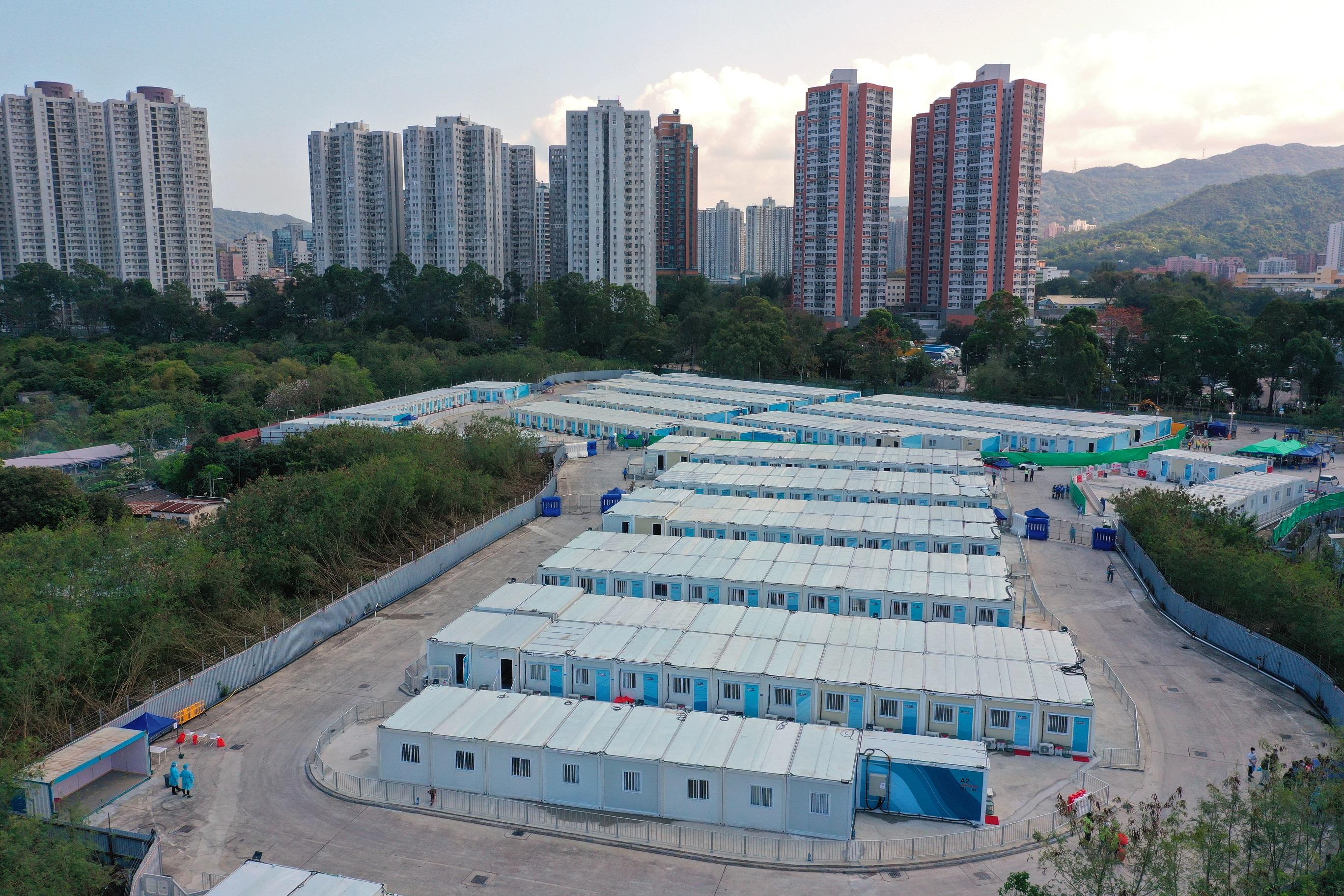 粉嶺馬適路社區隔離設施。(資料圖片/陳奕釗攝)