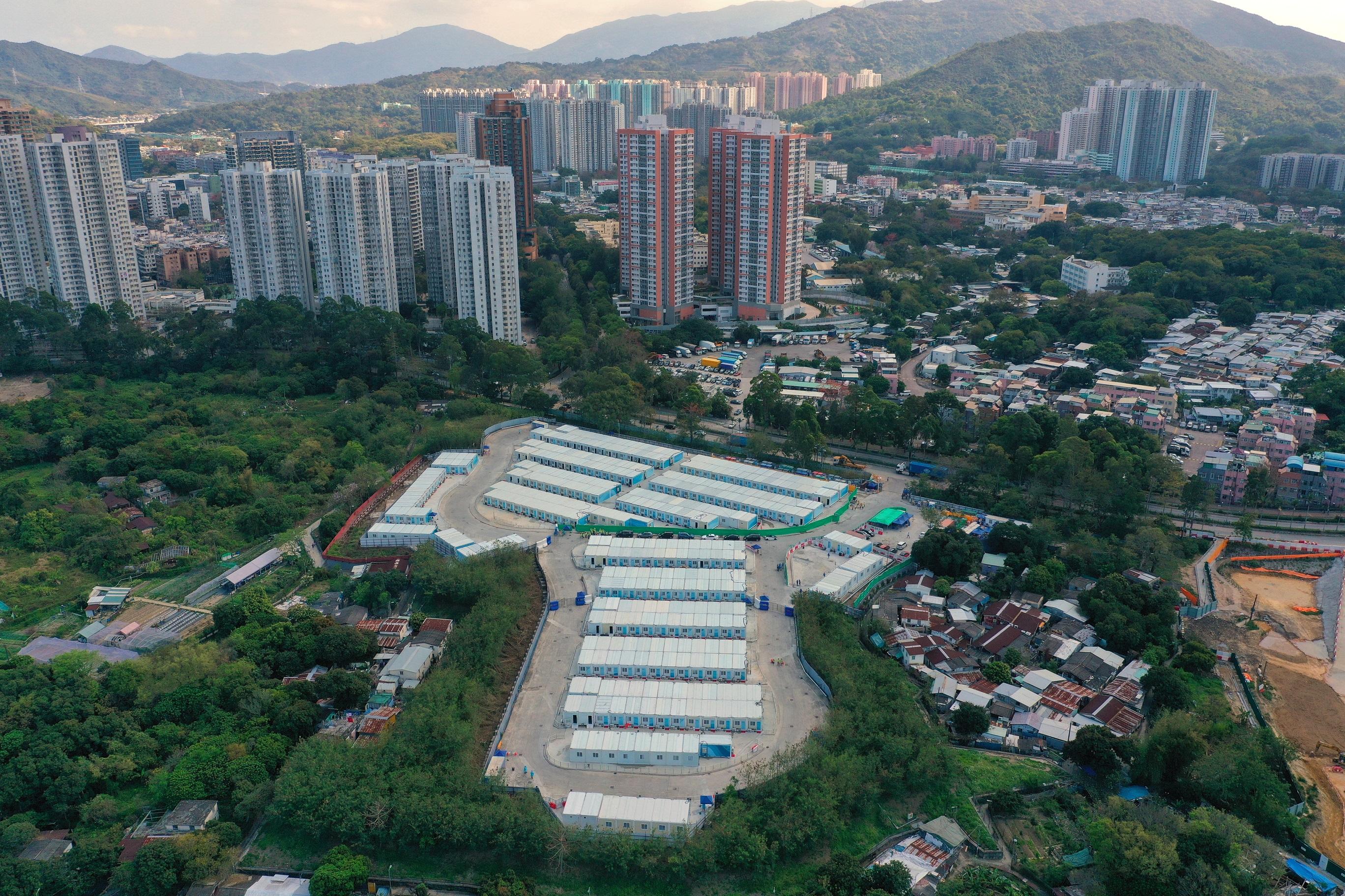 粉嶺馬適路社區隔離設施。(資料圖片/陳奕釗攝)