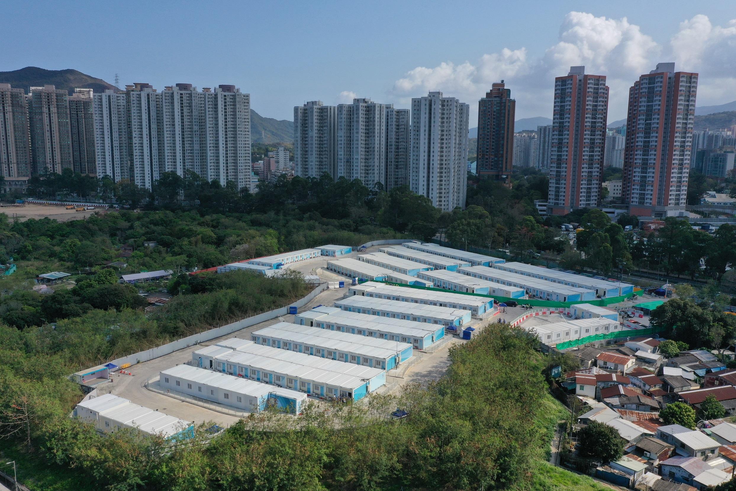 粉嶺馬適路社區隔離設施。(資料圖片/陳奕釗攝)