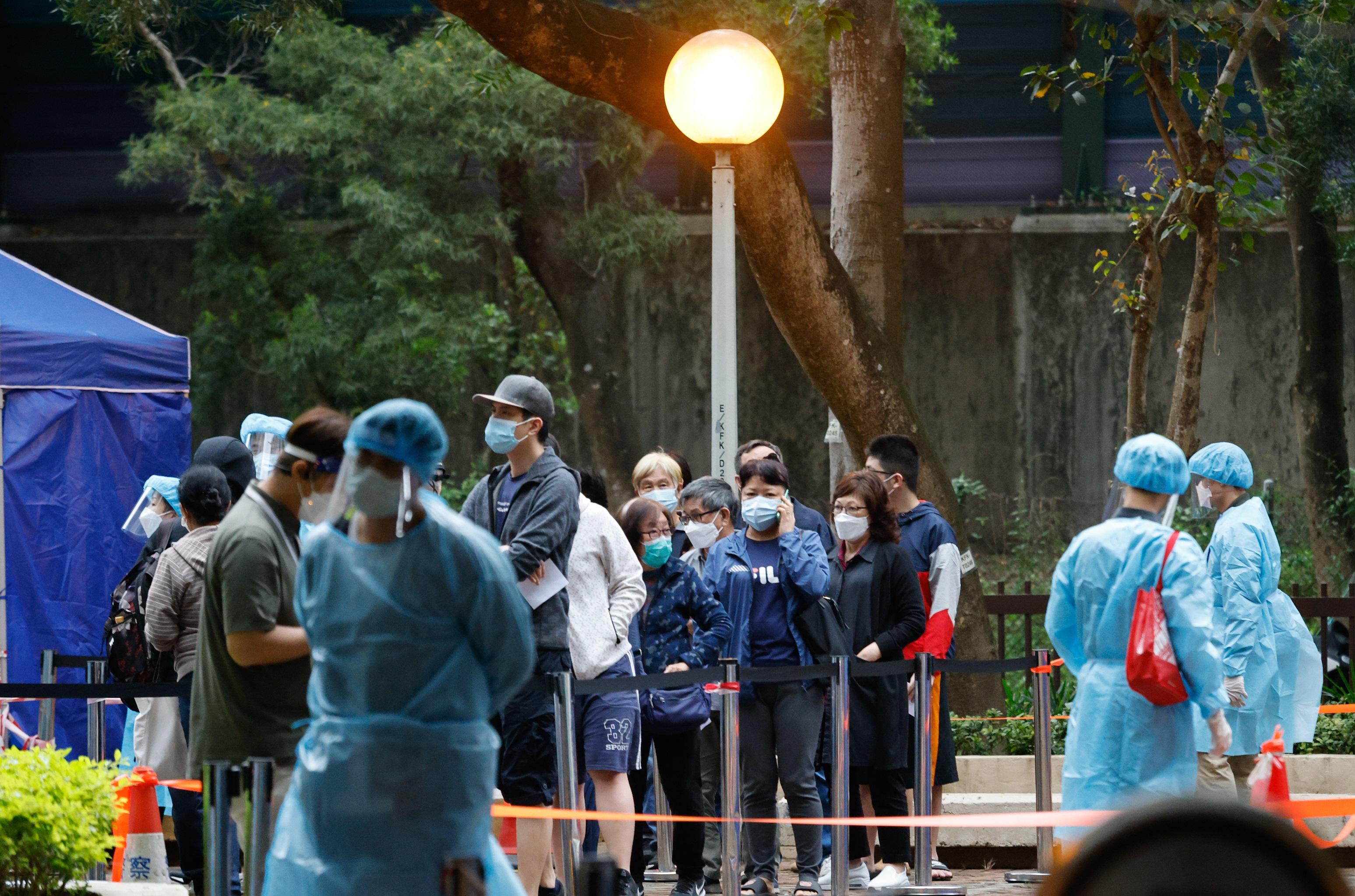 大埔廣福邨廣義樓圍封檢測。(資料圖片/蘇文傑攝)