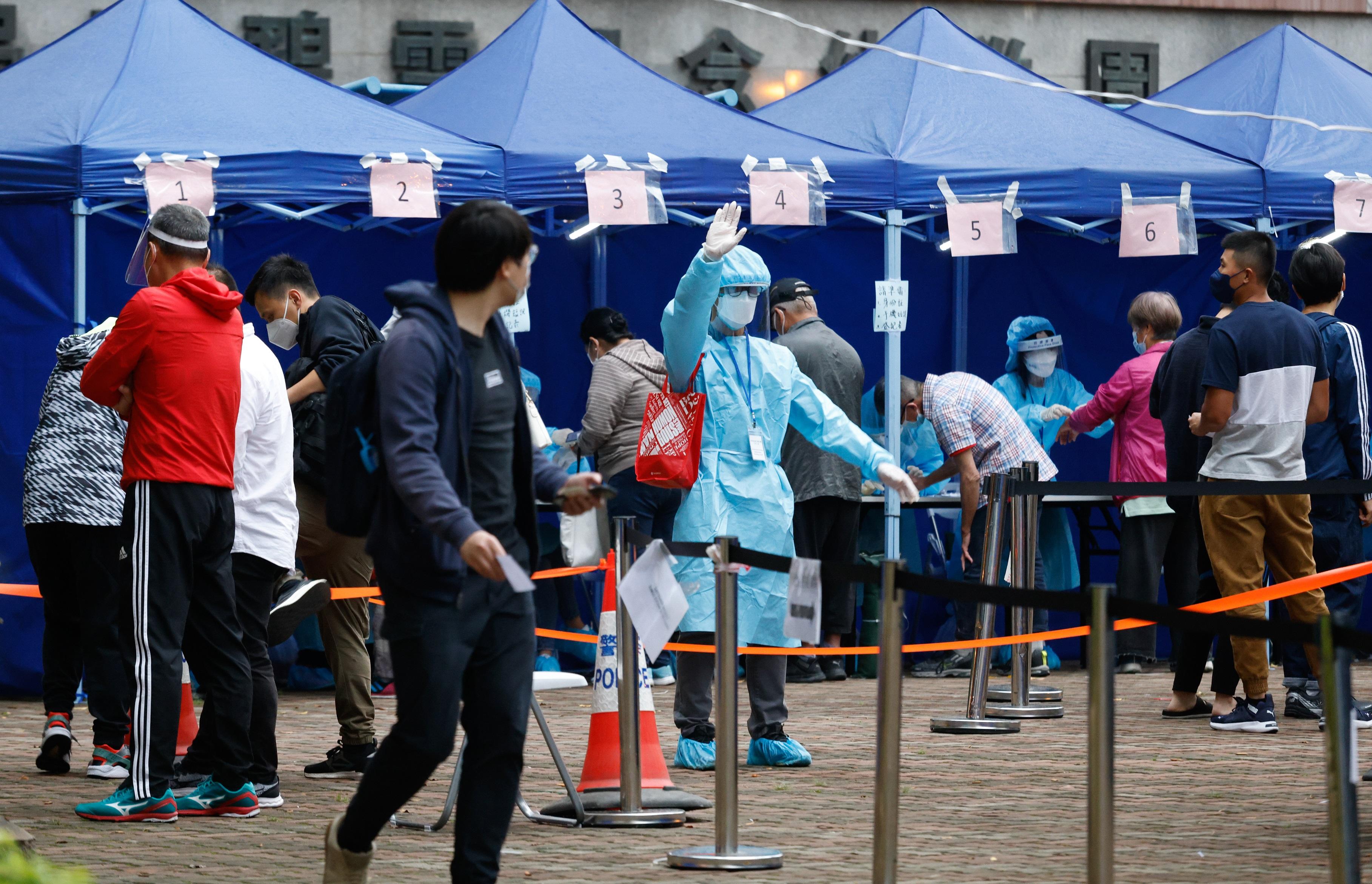 大埔廣福邨廣義樓圍封檢測。(資料圖片/蘇文傑攝)