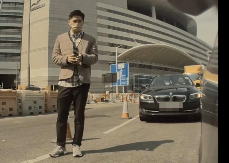 藝人游學修去年撞車的片段遭人在網上公開。(網片截圖)