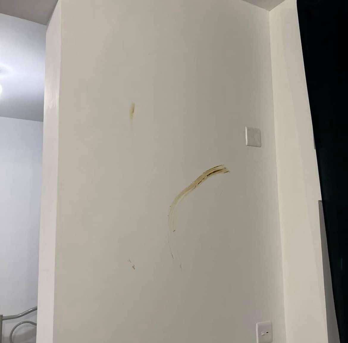 牆身疑沾有屎跡。(香港抗疫關注組@fb圖)