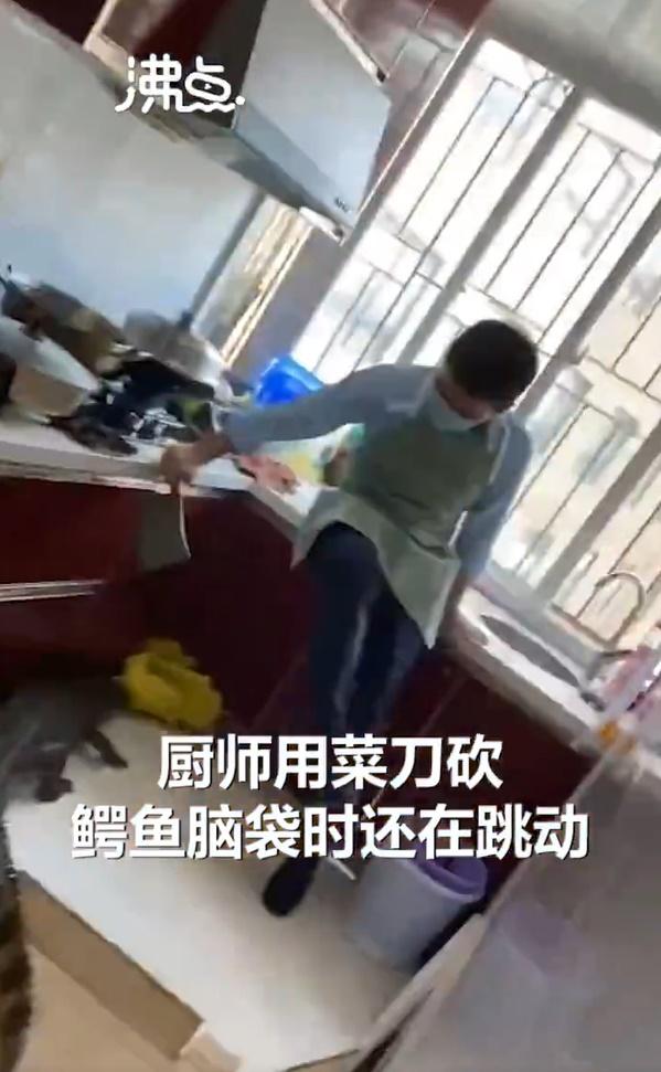 男子被嚇後後退。(微博)