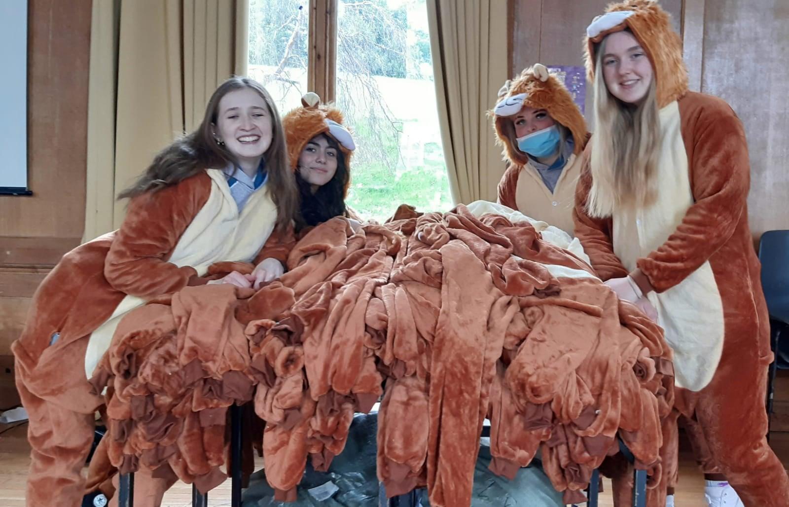 愛爾蘭小鎮逾250人穿獅子服創健力士世界紀錄。(FB)