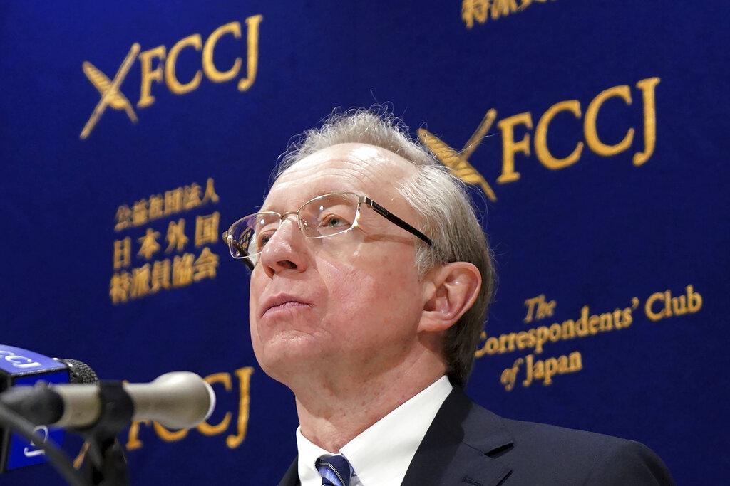 俄羅斯駐日大使Mikhail Yurievich Galuzin近日積極出席活動為俄國進行情報戰。(美聯社)