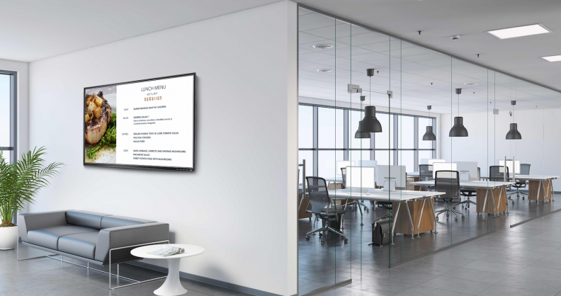 當房間沒有 Zoom 會議進行時,數碼指示牌允許企業在屏幕上分享圖像、視頻或網站。