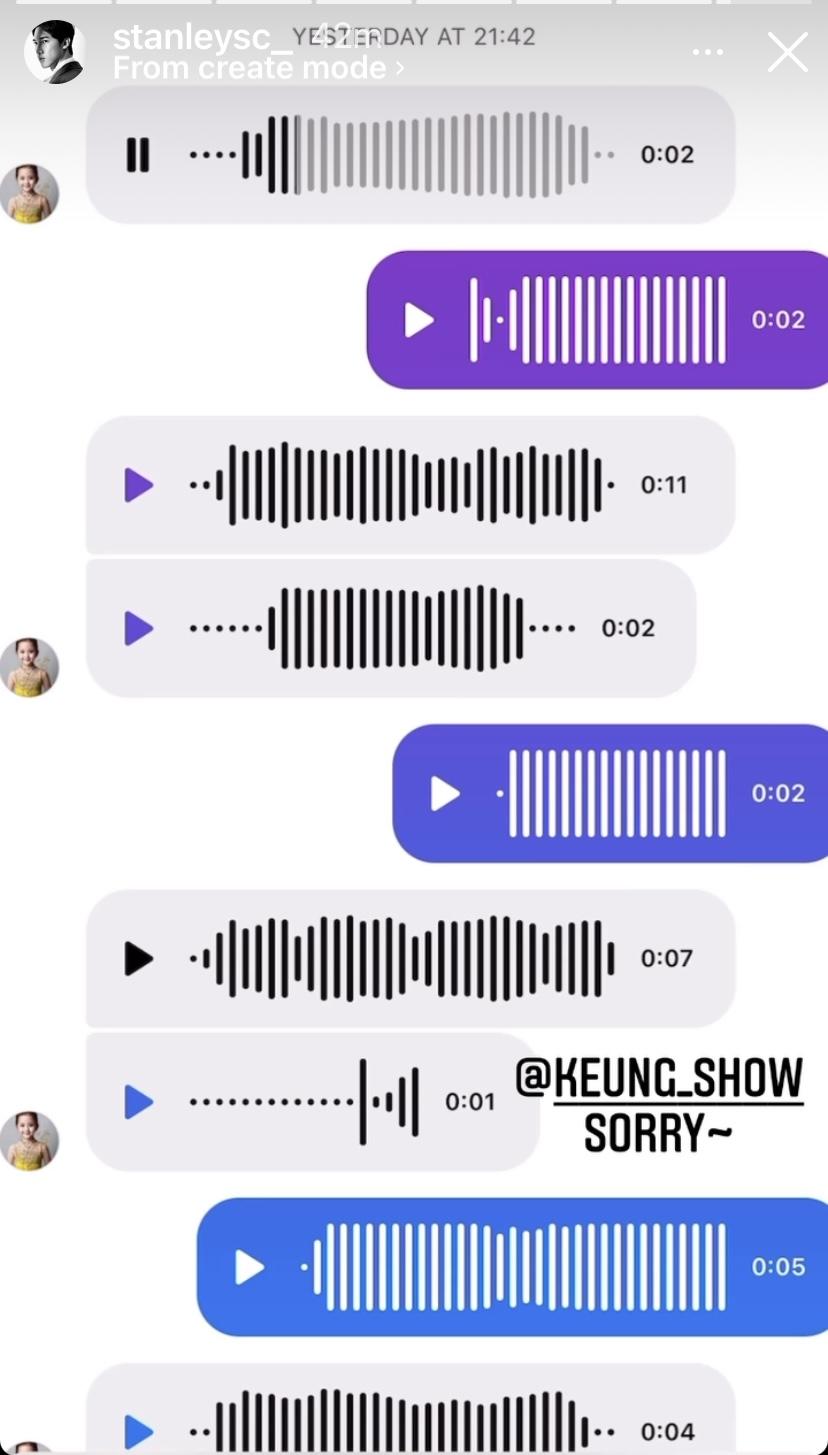 晴晴向Stanley說:「我梗係掛住你啦!」