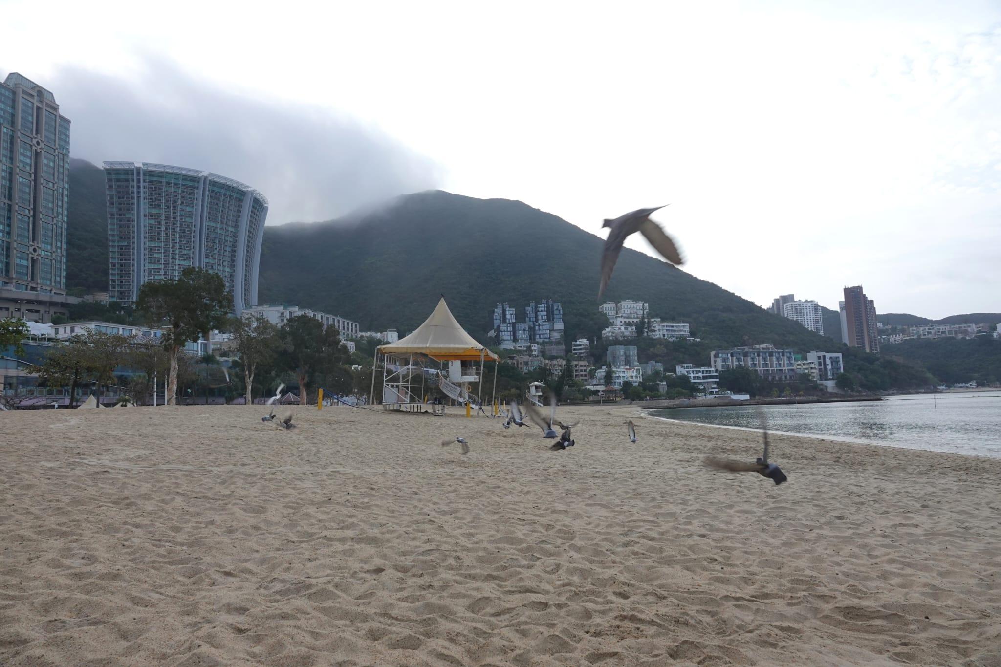 康文署轄下沙灘今起關閉。(陳奕釗攝)