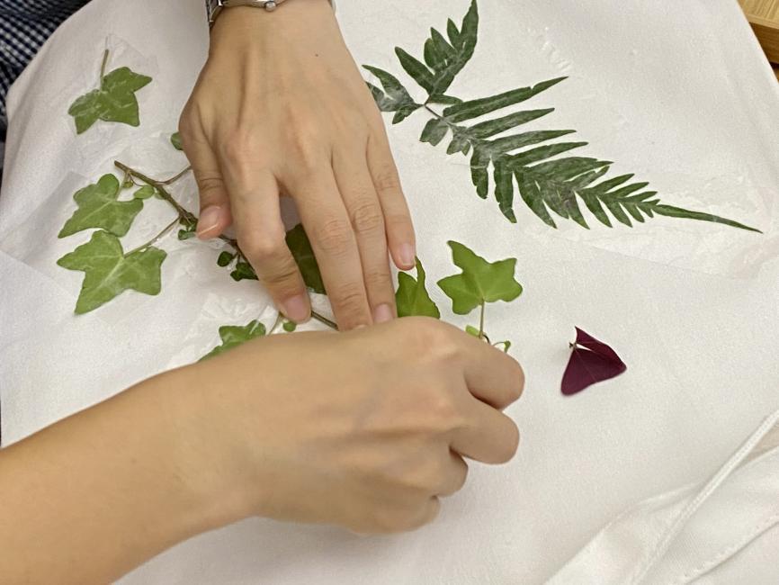 植物。印 手挽袋、化妝袋DIY材料包