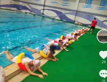 涉事泳池去年的廣告短片截圖。(互聯網)
