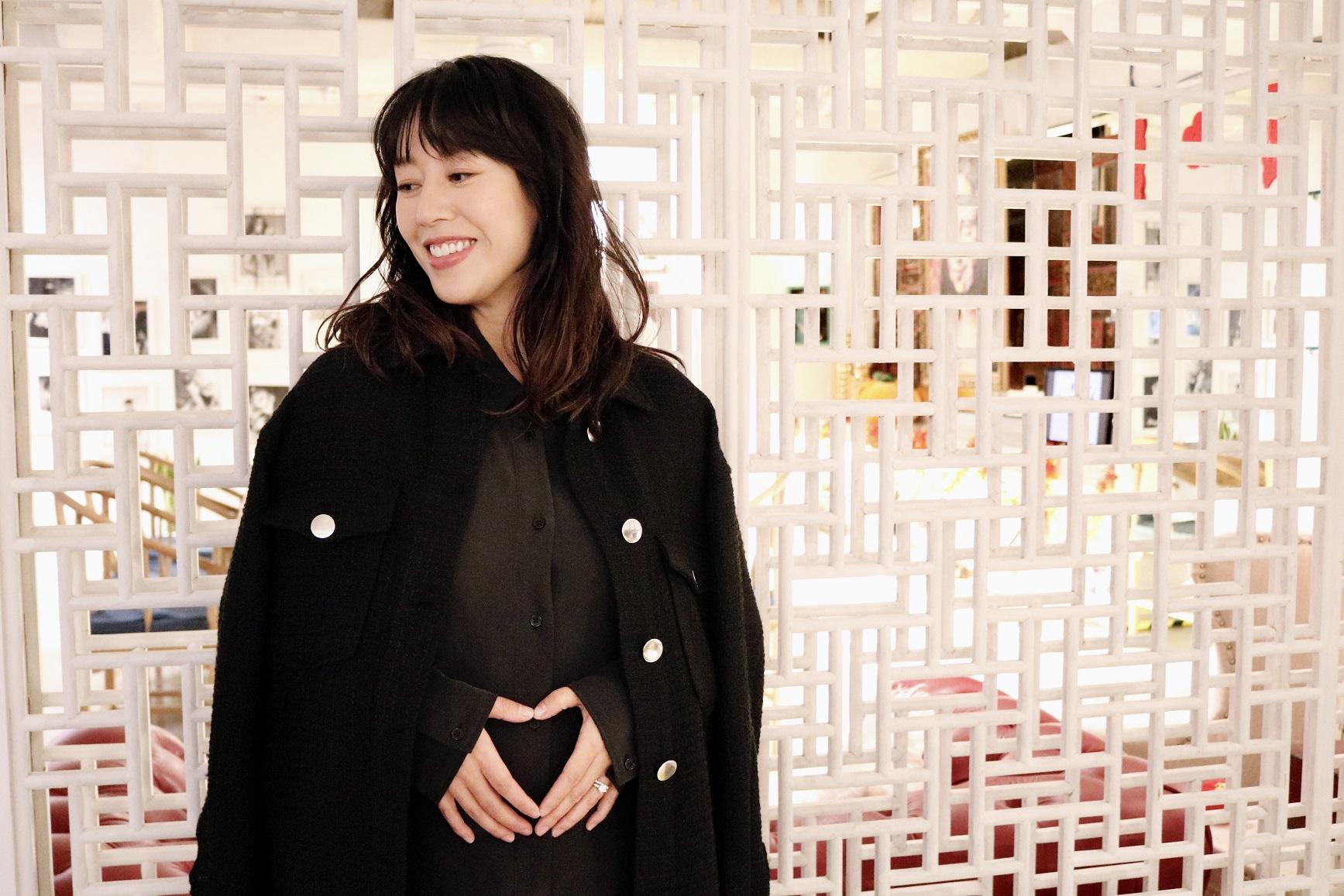 挺著巨肚做訪問的Toby,將於本月升任兩子之母。