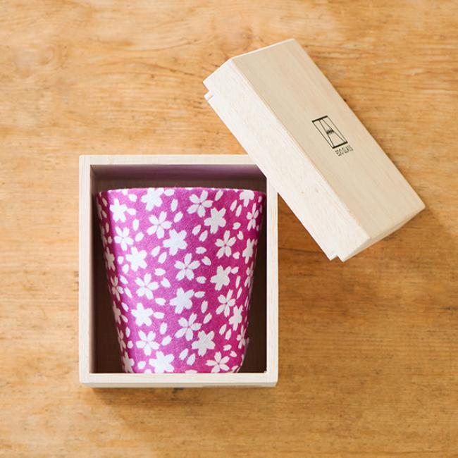精美木製禮盒與包巾布 櫻花豪華版