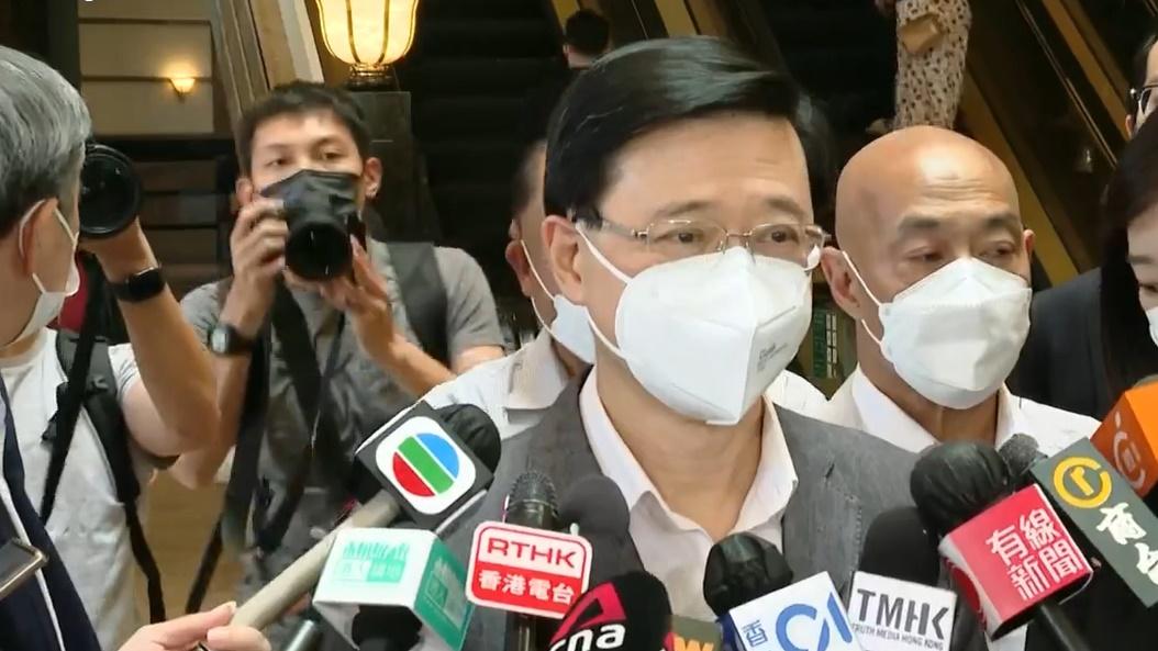 李家超:感謝香港和市民給予機會服務香港,今日將舉行記者會。(電視截圖)