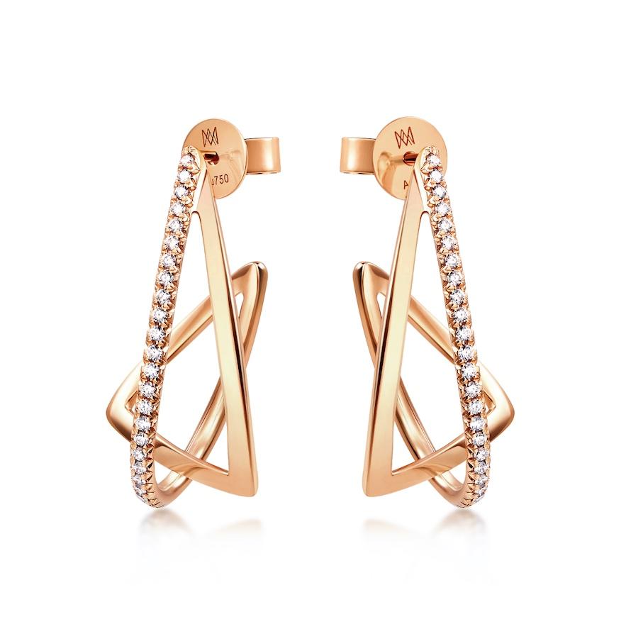 Form 「形」系列18K紅色黃金鑽石耳環 $11,000