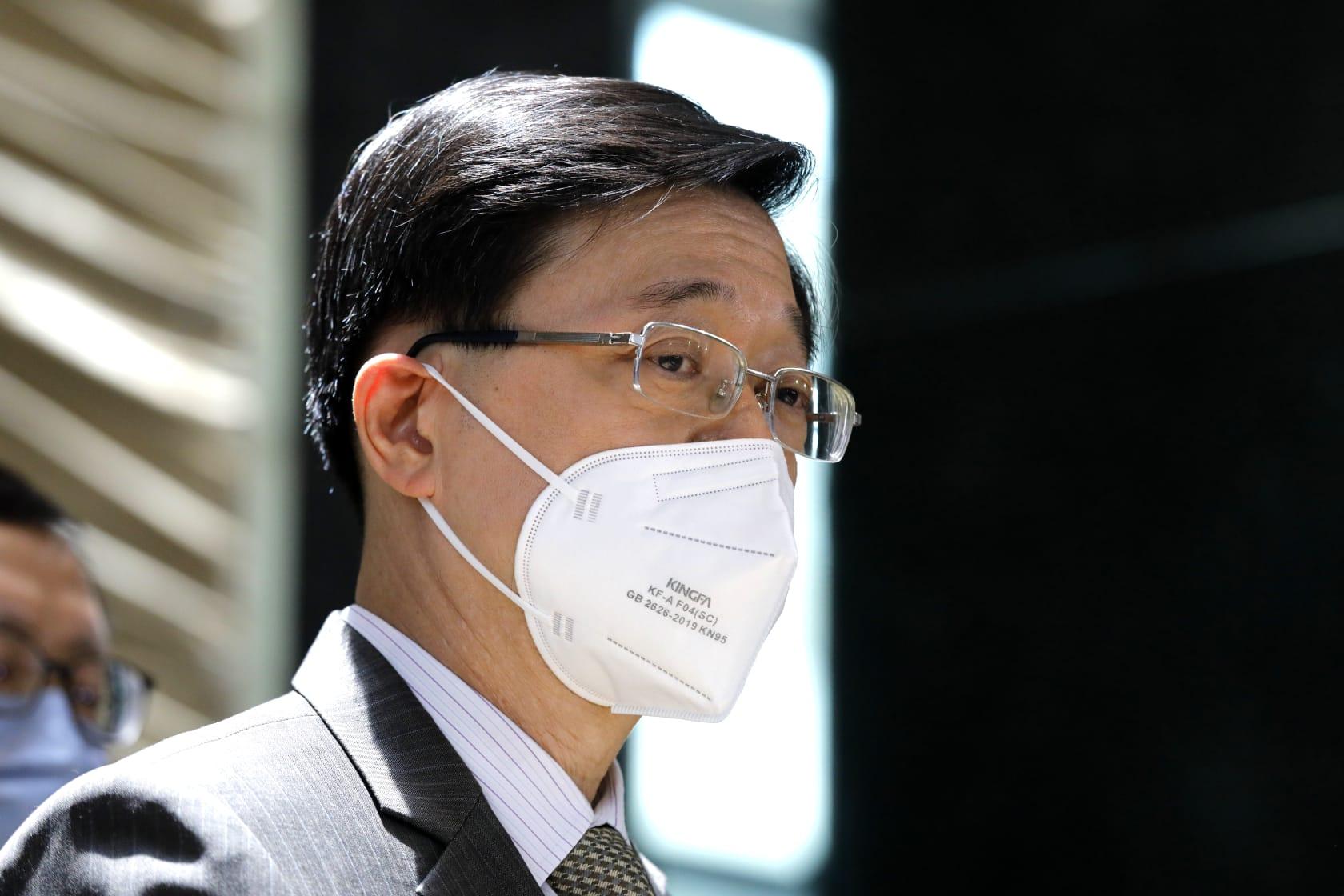 李家超指,家人無參與競選工作,不會構成所謂利益衝突。(林俊源攝)