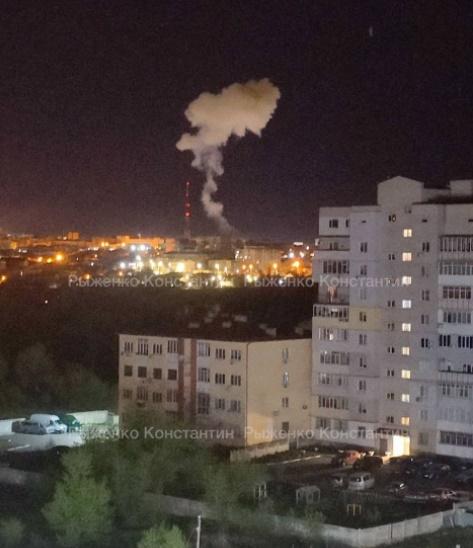 赫爾松據指有電視塔被炸毀。(Twitter)