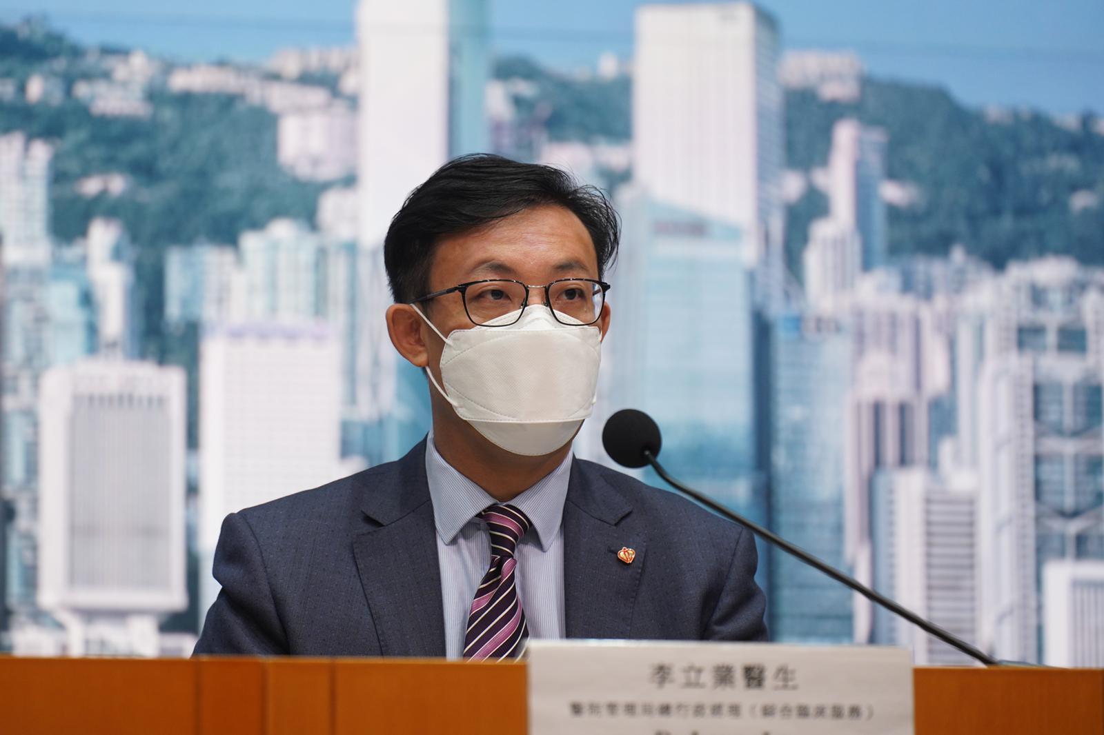 李立業指,本港過去一日再多57名患者離世。