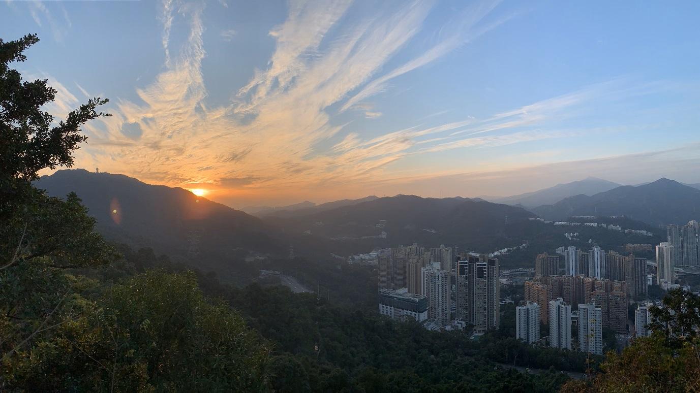 夜遊獅子山 日落下的望夫石