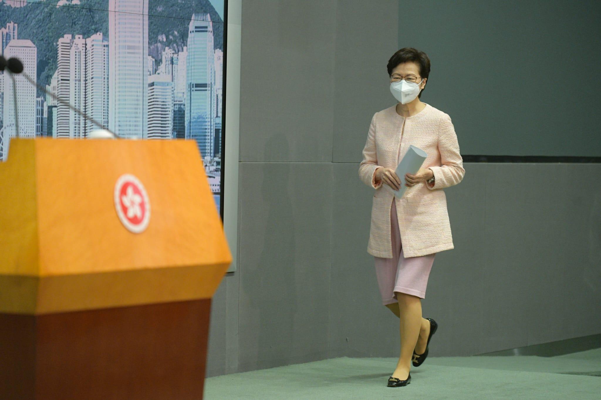 任期將屆滿的特首林鄭月娥今早恢復行會前見記者環節。