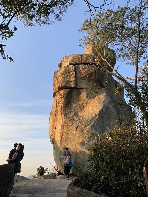 夜遊獅子山 日落下的望夫石