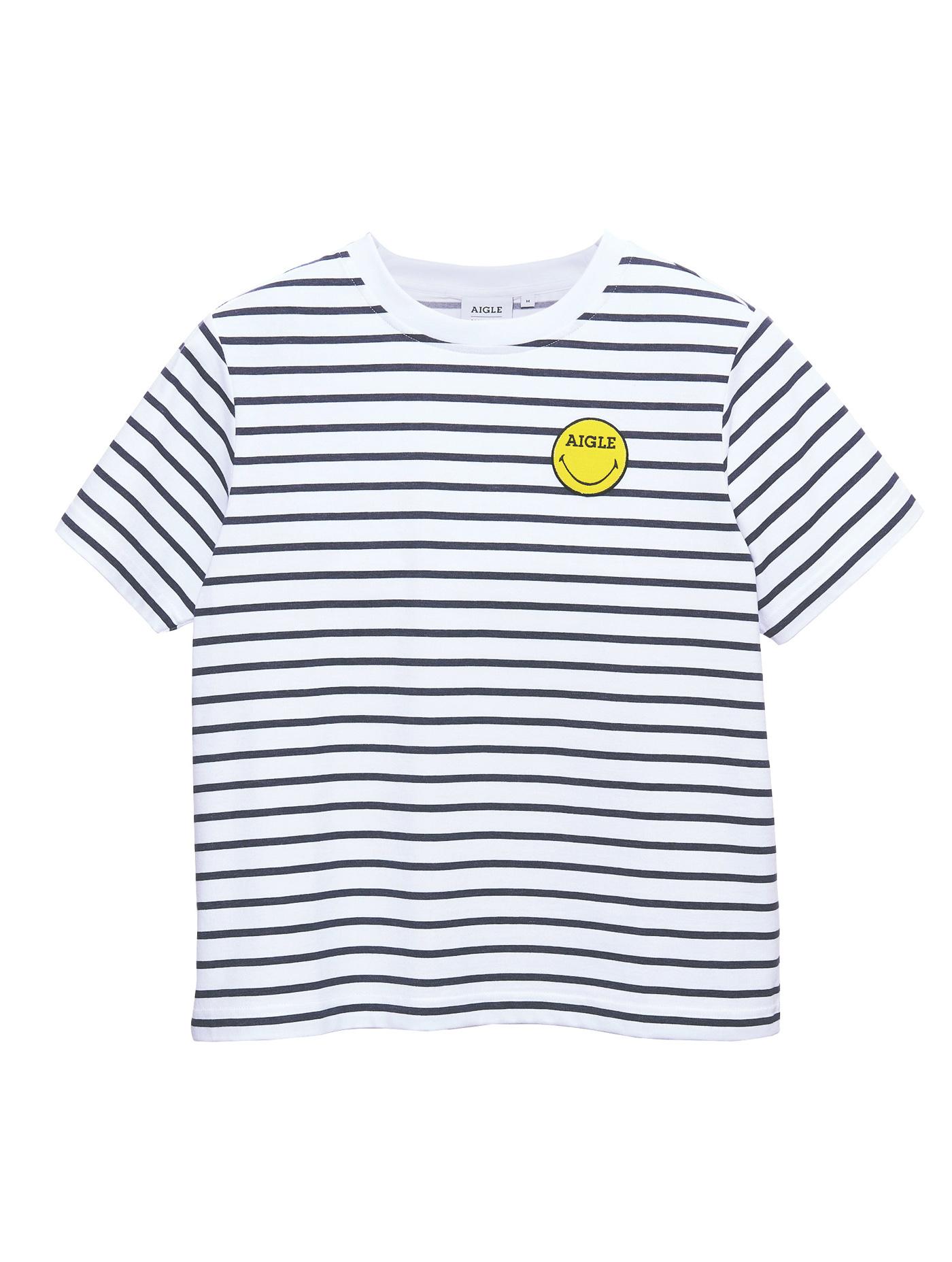 AIGLE x SMILEY 橫間混棉質T 恤 (香港特別版) $880