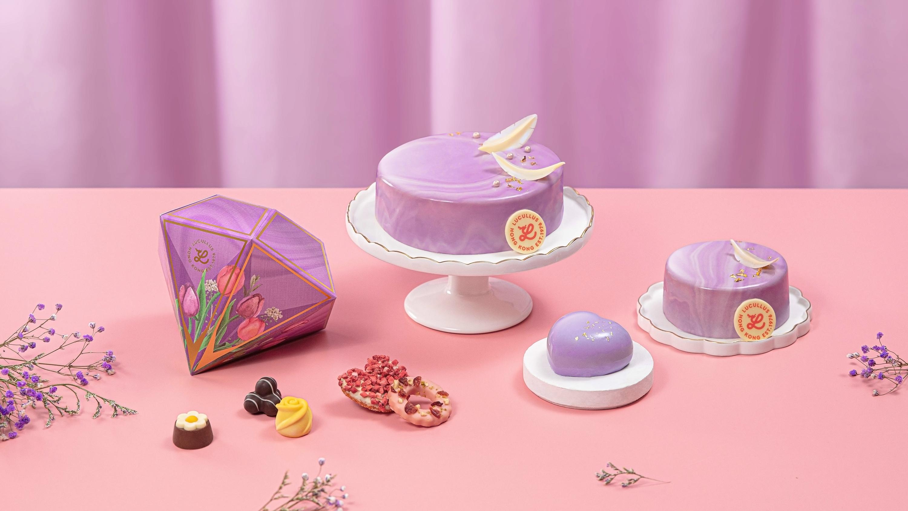 今年龍島母親節以紫色為主題,推出一系列母親節限定禮盒及蛋糕。