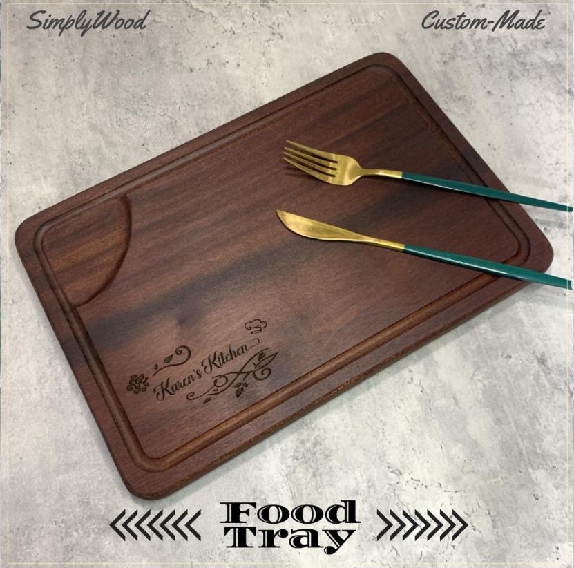 原木主意 Simply Wood 長方形食物托盤 - 連自定雕刻 $328